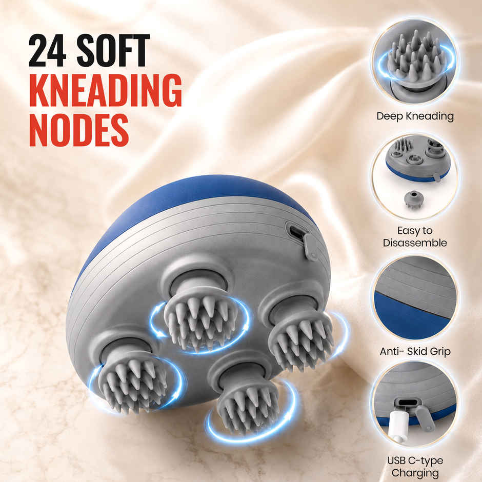 Slovic Rechargeable Electric Scalp & Head Massager With 3-Speed Modes (Blue) | Easy to Use