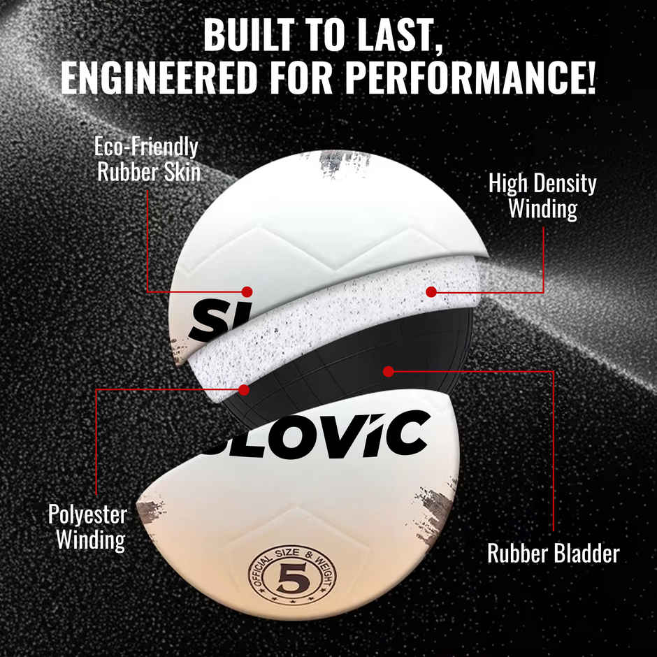 Slovic Strike Football Size 5 - 32 Panel Design for Match & Practice Training for all Grounds