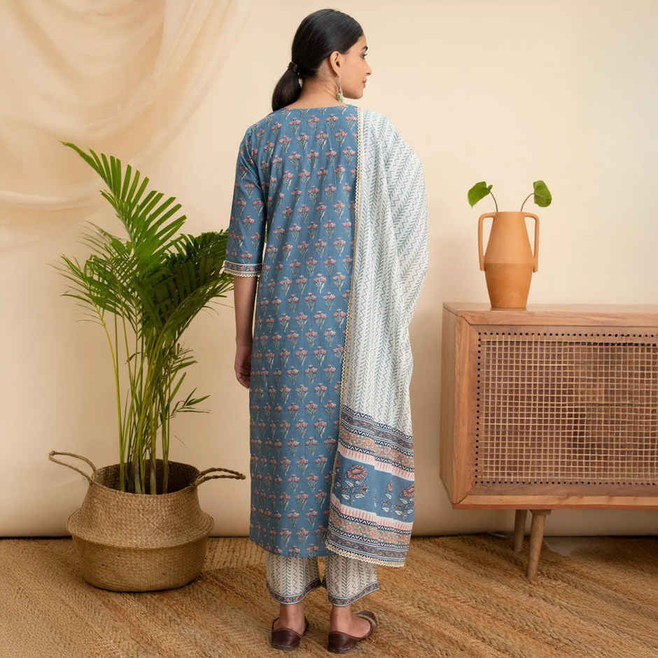 Libas Women Straight Kurta And Palazzo With Dupatta - 20128Om