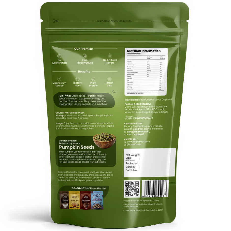 Khari Foods Premium Pumpkin Seeds | Immunity Booster, Fibre & Protein Rich | Seeds for Eating Combo 