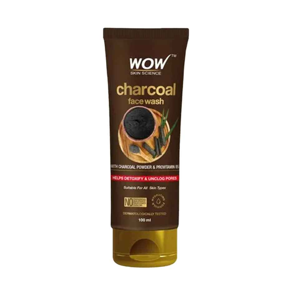 WOW Skin Science Charcoal Face Wash Detoxifies Skin Unclogs Pores Lifts of Pollutants & Dirt