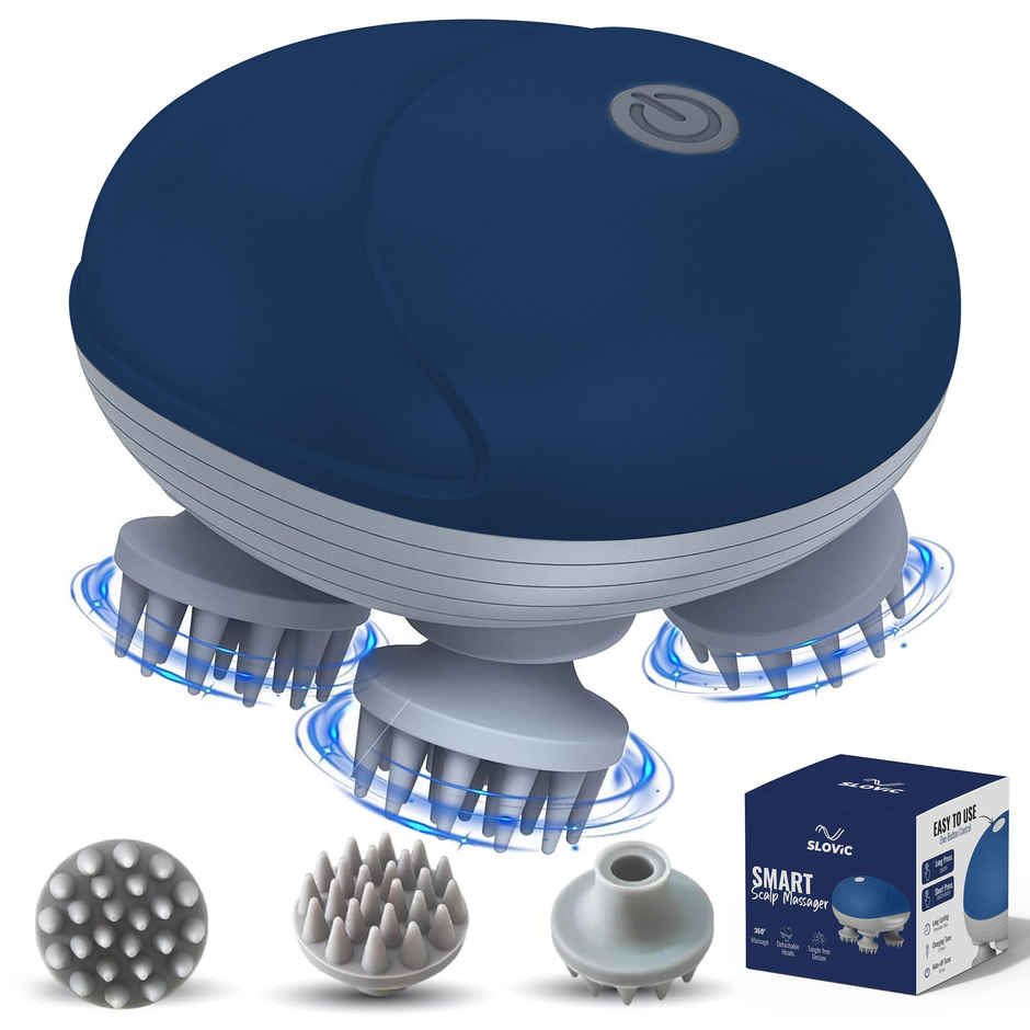 Slovic Rechargeable Electric Scalp & Head Massager With 3-Speed Modes (Blue) | Easy to Use