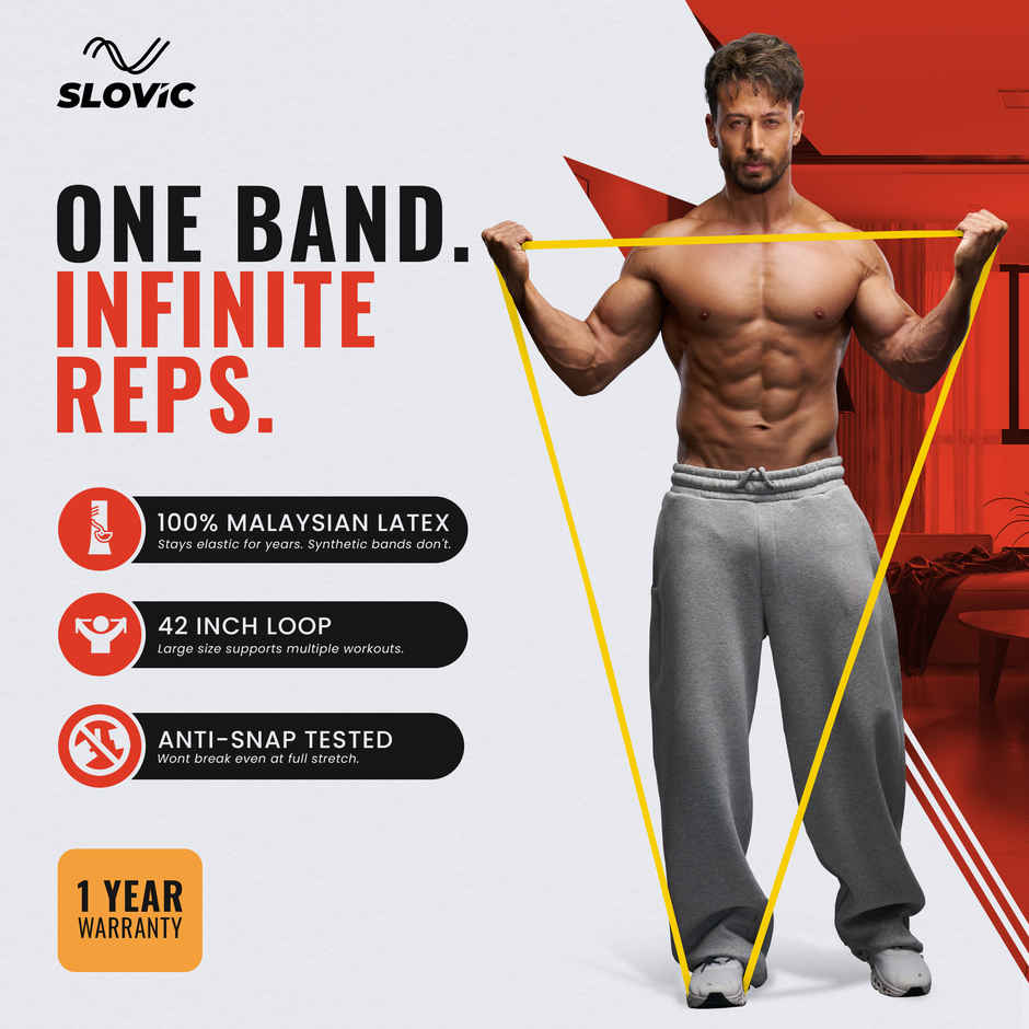 Slovic Heavy Resistance Band | 3-7 kg | For Strength Training & Home Workout | Natural Rubber