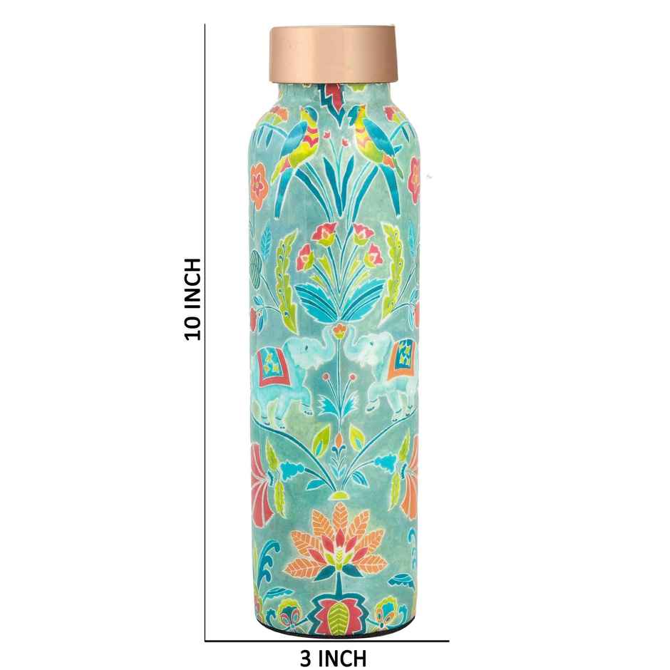 OGGN Pomegranate Printed Copper Water Bottle For Daily & Office Use 950 ml, Pure Copper