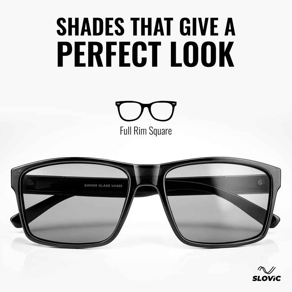 Slovic Stylish Full-Rim Frame Wayfarer Sunglasses for Adults With UV Protected Lenses | Black