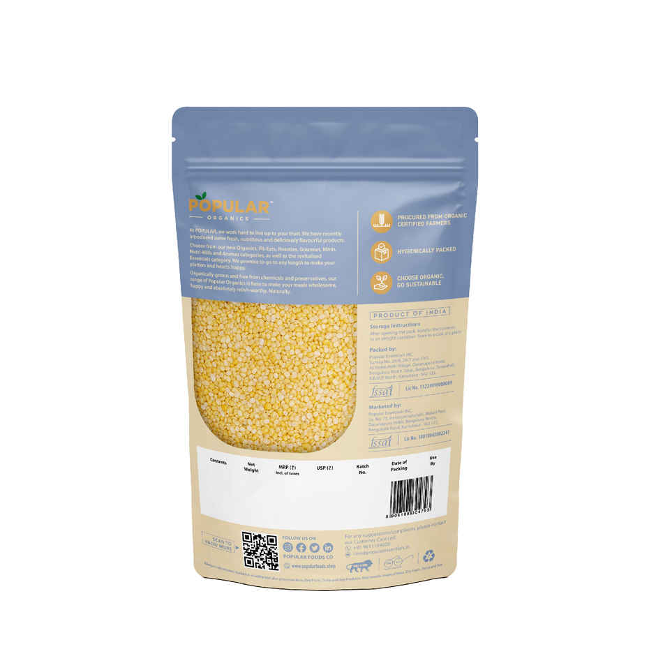 Popular Organics Moong Dal Split / Moong Dhuli