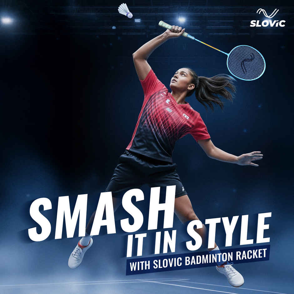 Slovic Lightweight Iron White Badminton Racquet with Cover | For Beginners & Regular Play