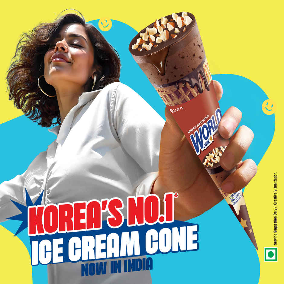 Lotte World Cone Double Belgian Choco Ice Cream Cone