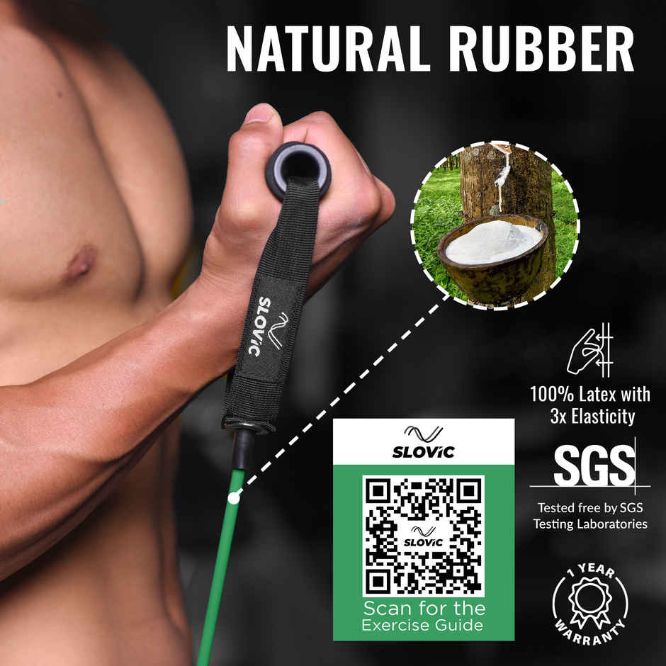 Slovic Resistance Tube Latex - 40LB (20 kg), Heavy Duty Workout Tube for Training & Exercise