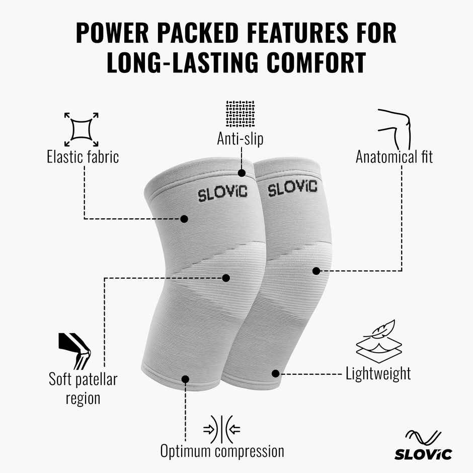Slovic Knee Support Cap for Pain Relief, Compression, Injury Recovery & Sports Protection