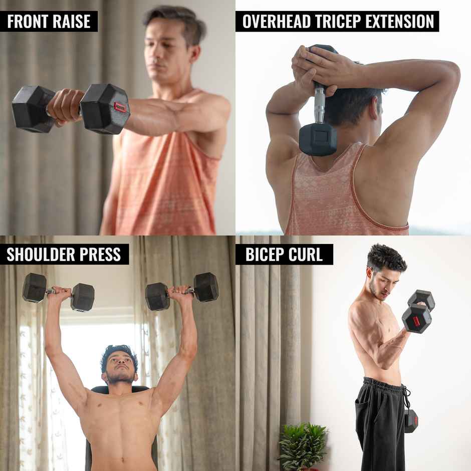 Slovic 2.5kg Hexa Dumbbell Set (2.5kg x 2) for Home Gym & Weight Training - Anti Skid Rubber