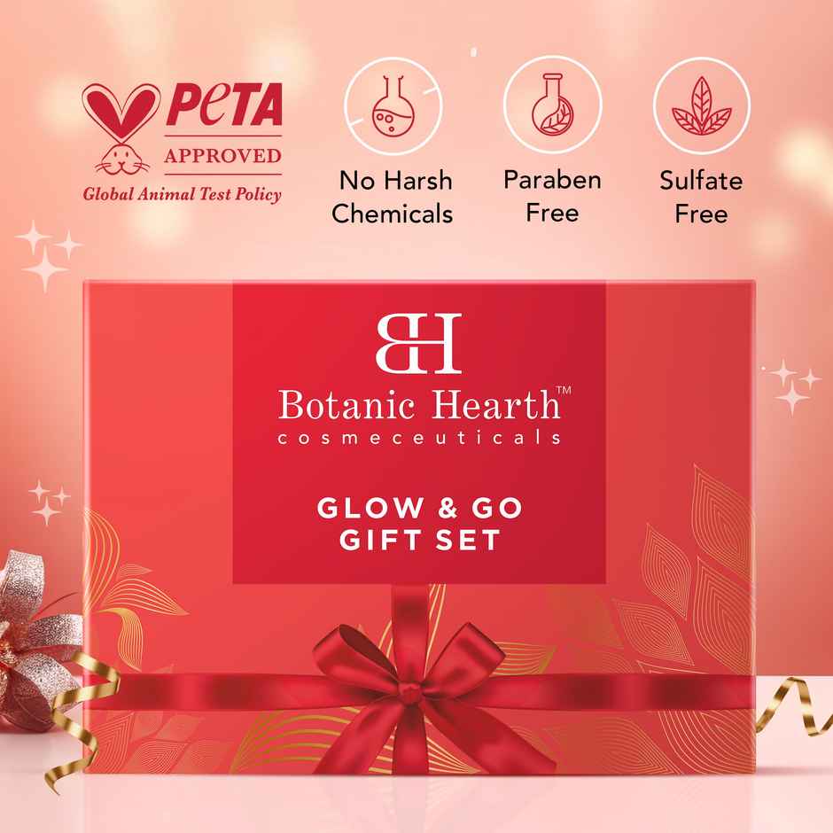 Botanic Hearth Gift Set of 3- Hibiscus Body Scrub | Raspberry Lip Balm | British Rose Body Wash
