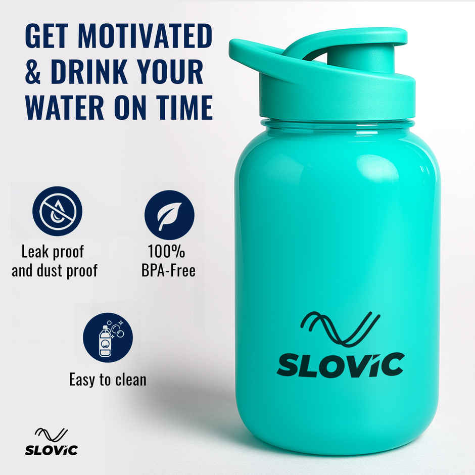 Slovic 600ml Water Bottle with Sipper Cap for Gym, Travel, Sports & Hydration-100% BPA Free