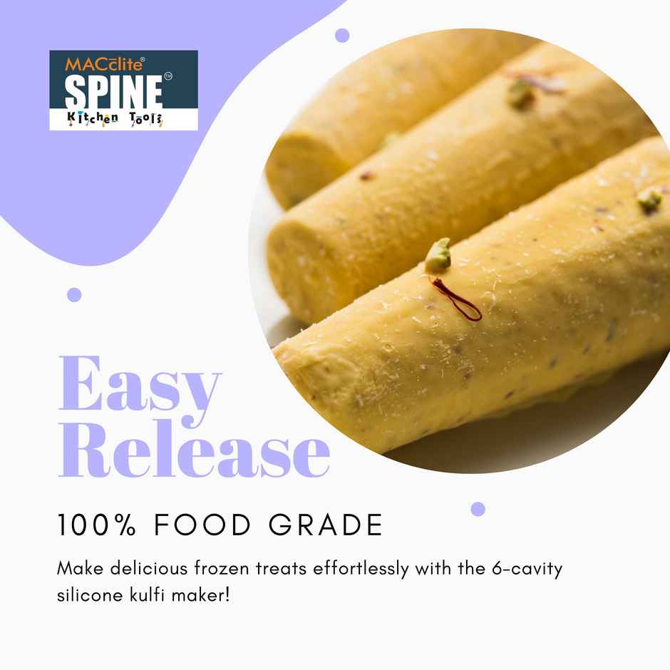 Spine Silicone Kulfi Mould With Six Pp Sticks |red