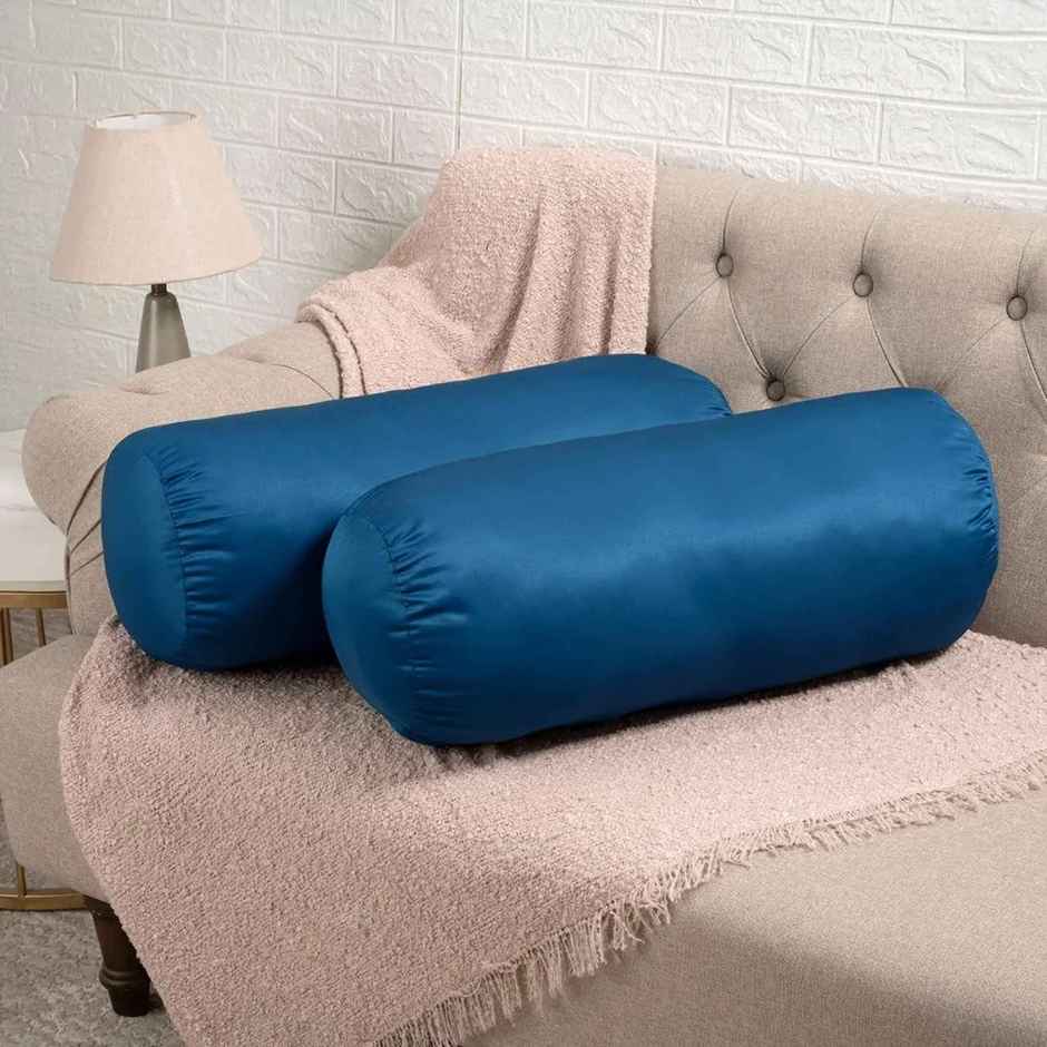 Wakefit Bolster Pillow | Set of 2 | Soft and Supportive | Comfortable for Neck and Back | Teal