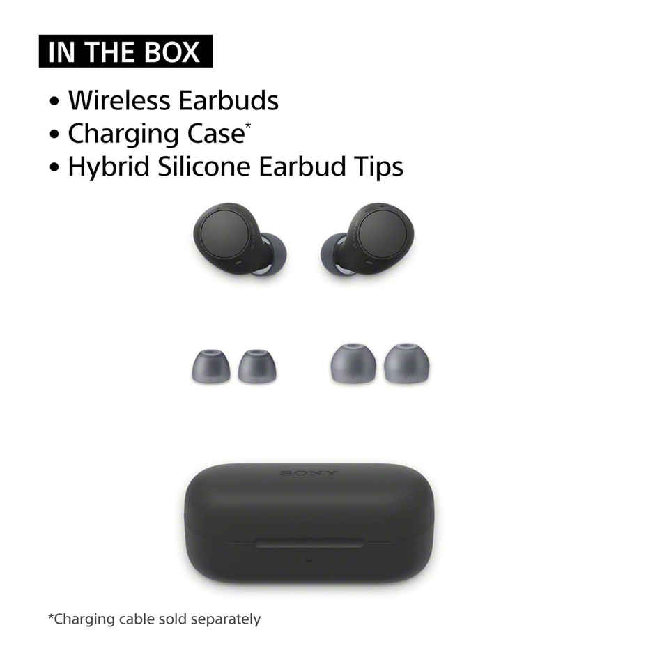 Sony WF-C510 Wireless Bluetooth Earbuds with Mic, TWS, in Ear, Ambient Sound Mode, Small and Comfortable, IPX4, Quick Charge, Multipoint Connectivity, Customized EQ, Up to 22 Hours Battery- Black