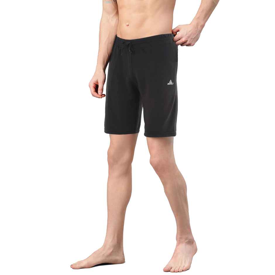 Avolt Men's Regular Fit Shorts Super Comfortable Half Pants | Black - M