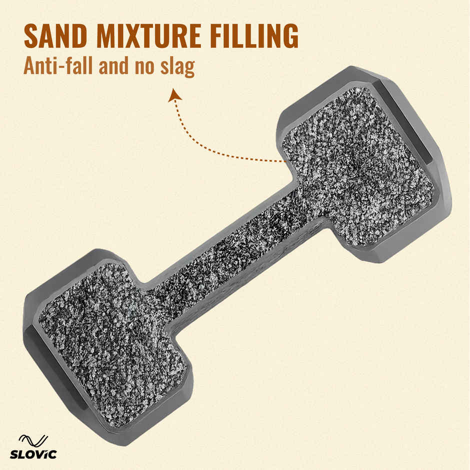 Slovic PVC Dumbbell Set (3 kg X 2) | Black | for Weightlifting & Home Gym | Non-Slip Coated Handle