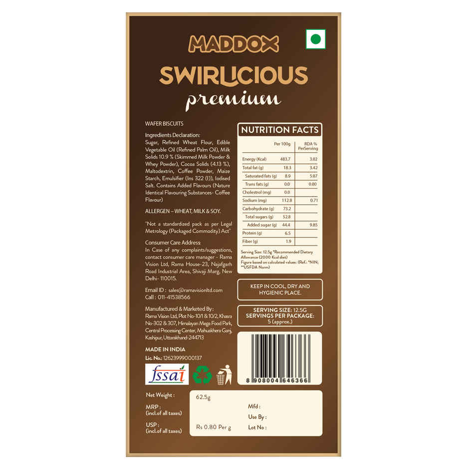 Maddox Swirlicious Premuim Coffee Cream Wafer Roll