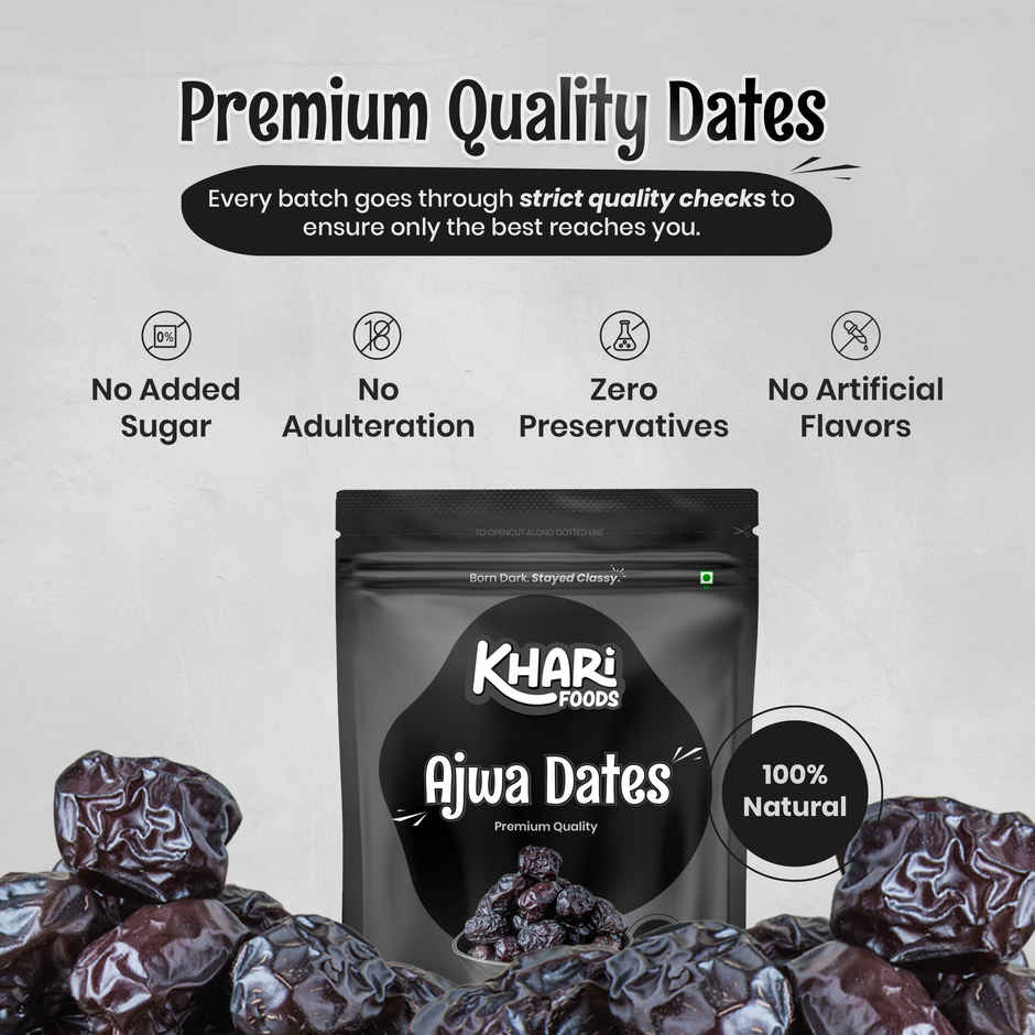 Khari Foods Premium Ajwa Dates | Minerals Rich Khajur Dry Fruit Khajoor