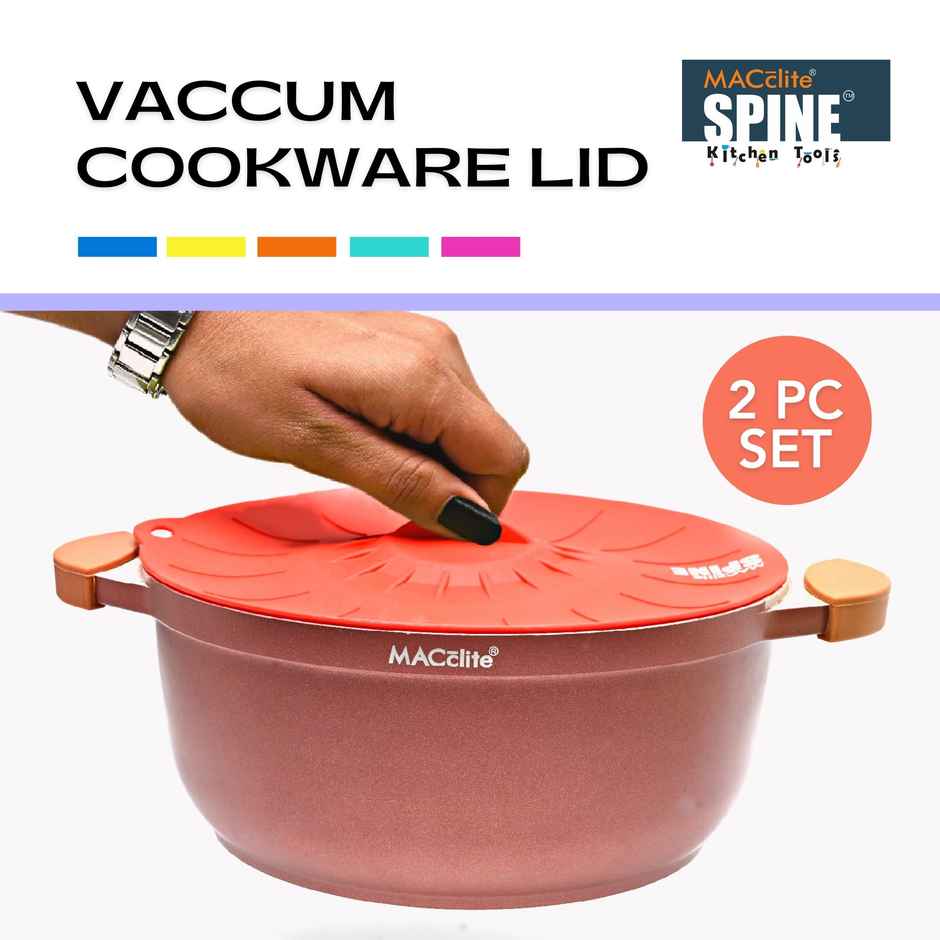 Silicone Vaccum Cookware Lid 2pc | Small 15 cm & Large 25 cm set Microwave-freezer-dishwasher Safe