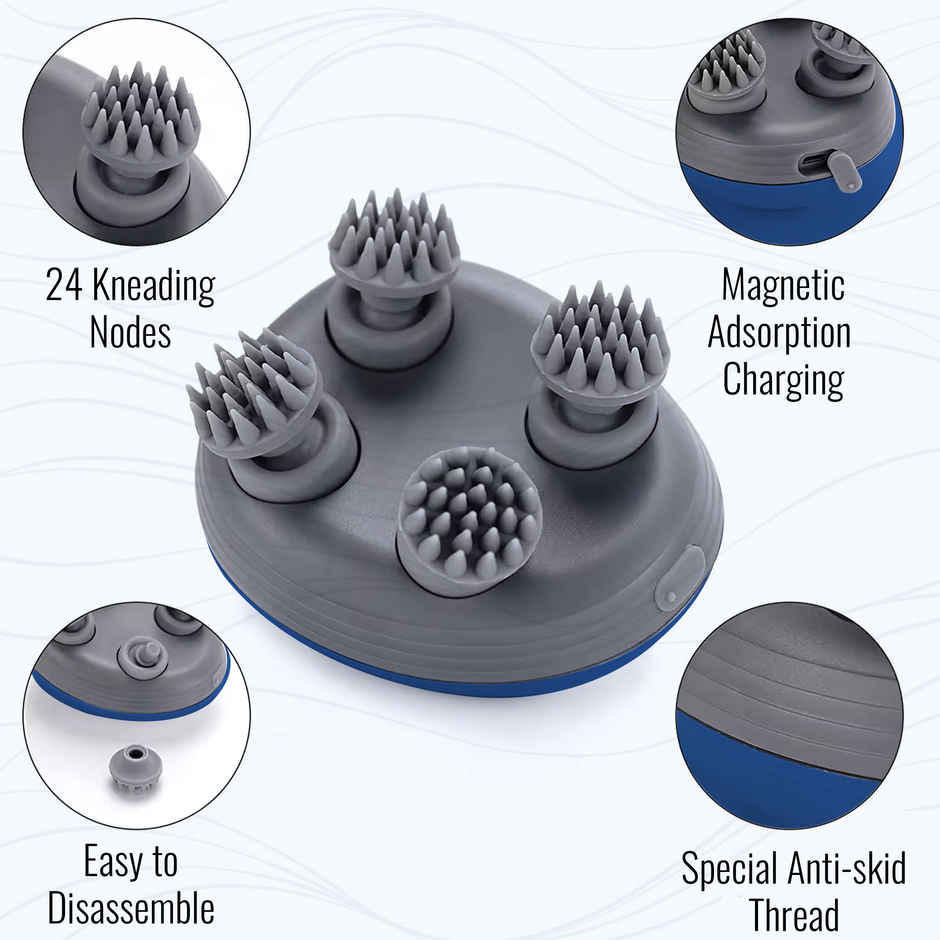 Slovic Rechargeable Electric Scalp & Head Massager With 3-Speed Modes (Blue) | Easy to Use