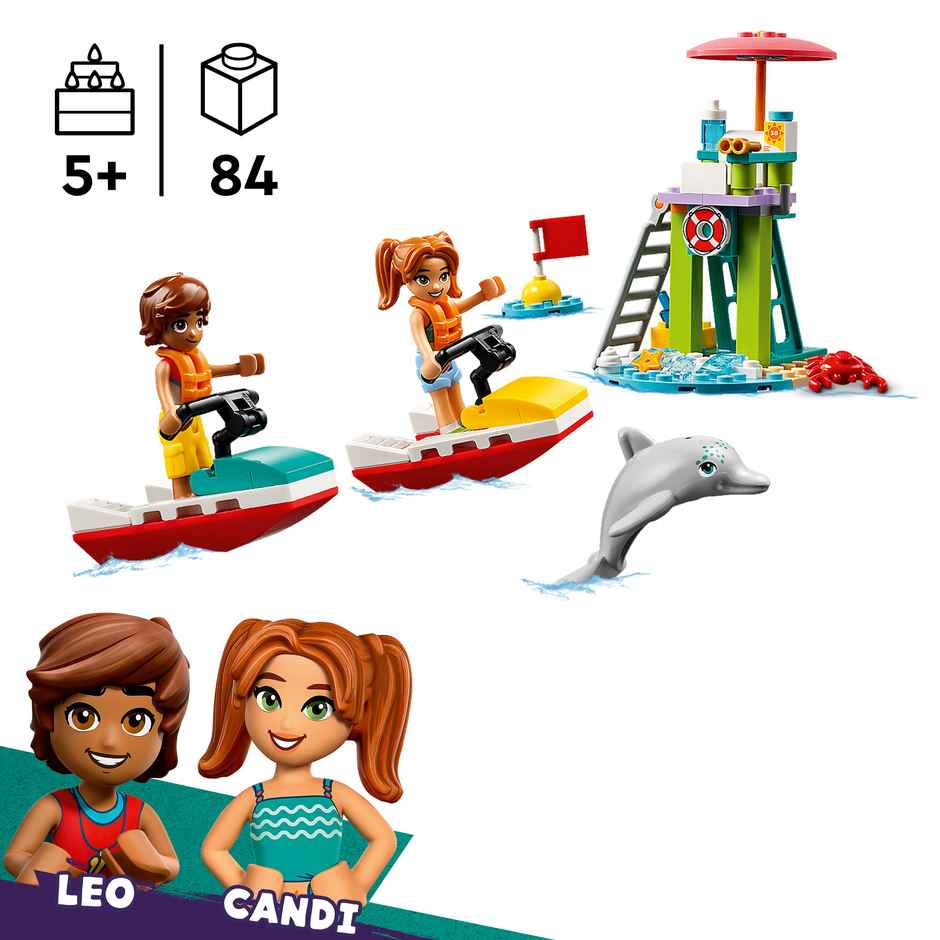 Lego Friends Beach Water Scooter Lifeguard Toy 42623 (84 Pieces)