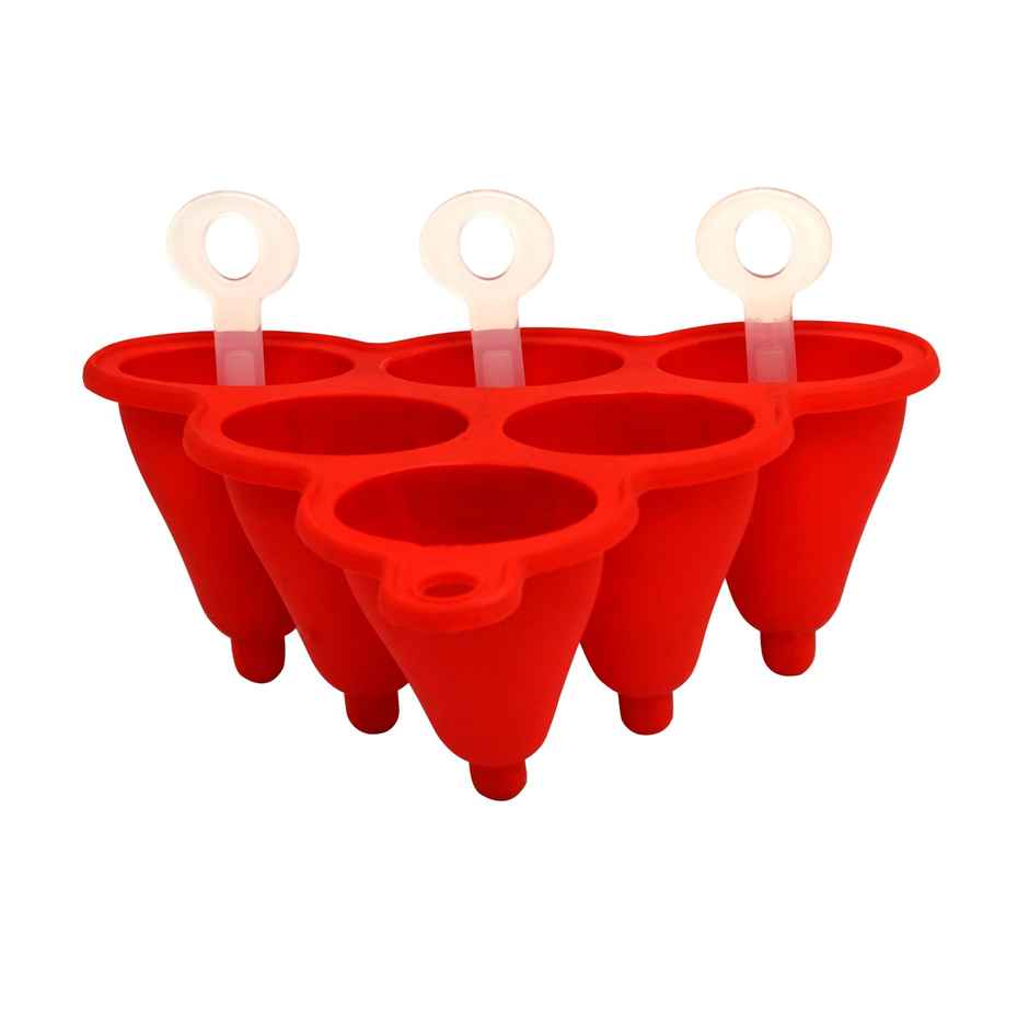 Spine Silicone Kulfi Mould With Six Pp Sticks |red