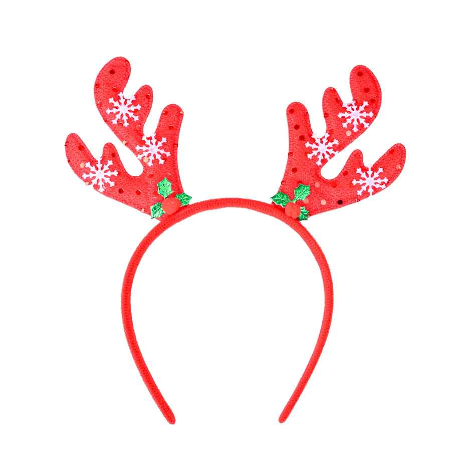 Red Deer Horn Christmas Hair Band | Party Accessory | Bandhan