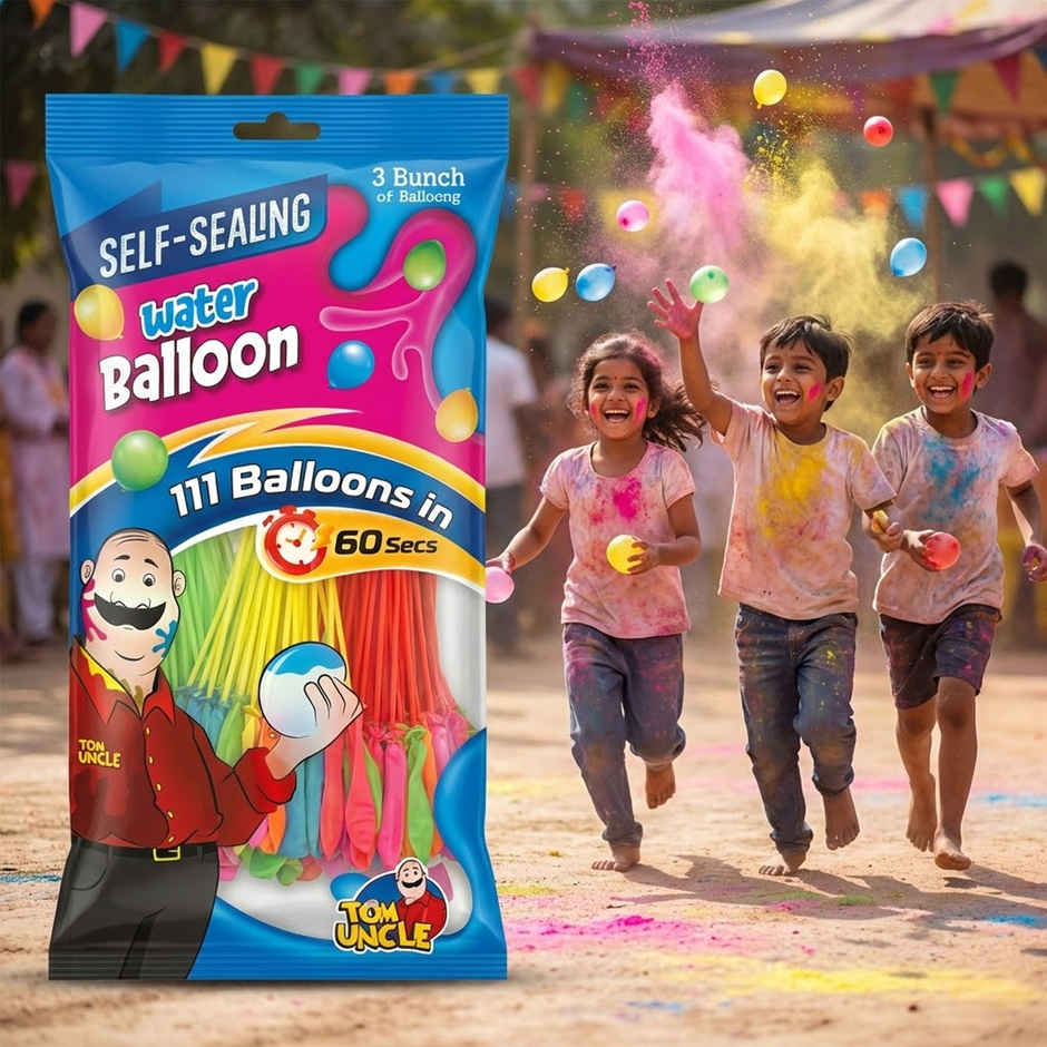 Water Toy Gun (1pc) & Holi Magic Water Balloon (3set) & Plastic Party Goggles (1pack) Combo
