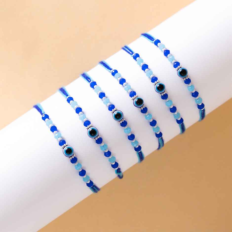 Shree Rakhi - Evil Eye (1pc) & Haldiram'S Assorted Sweet Delight (450g) Combo