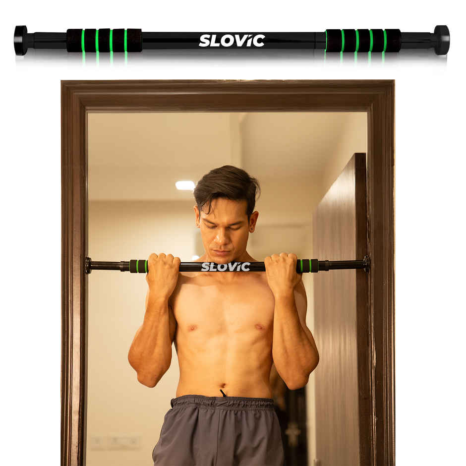 Slovic Pull Up Bar for Door Frame - Home Workout Equipment for Upper Body - Black