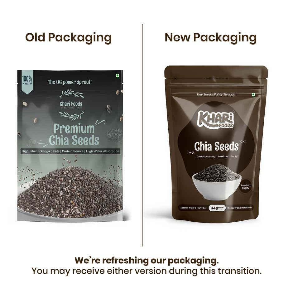 Khari Foods Premium Chia Seeds | Fiber Rich | Omega 3 Fatty Acids