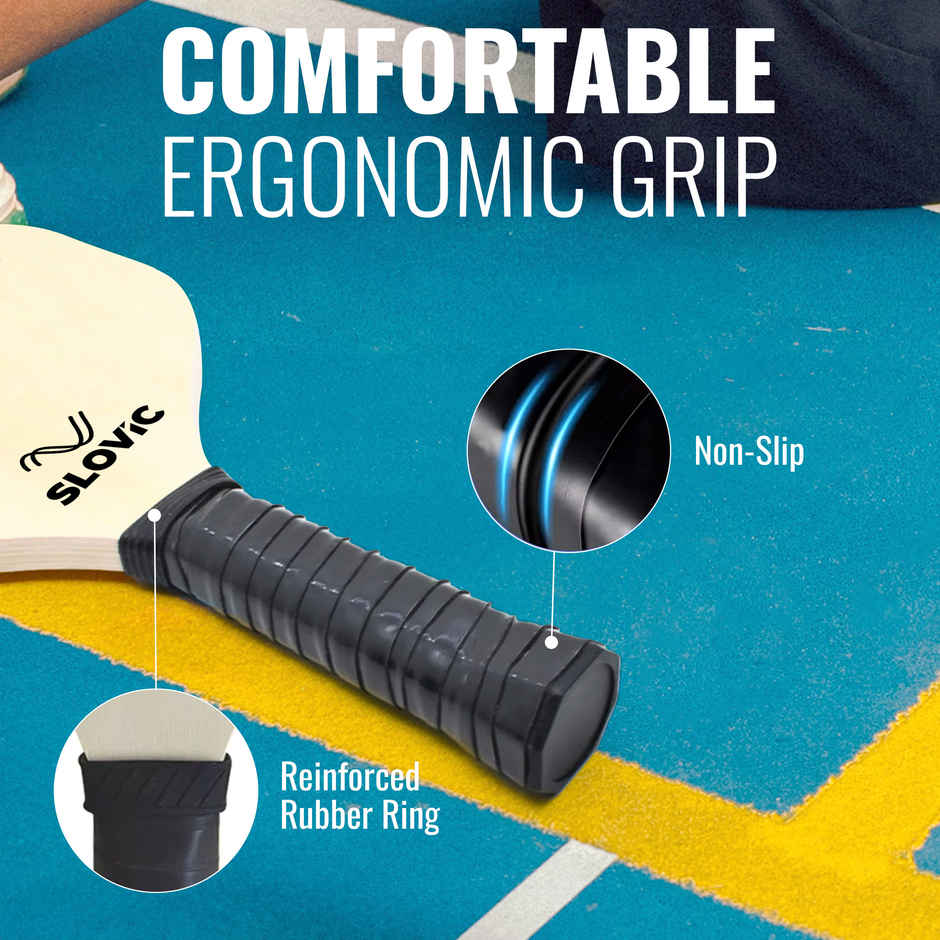 Slovic Wooden Pickleball Paddle Set with Balls for Garden, Fun & Casual Outdoor Play