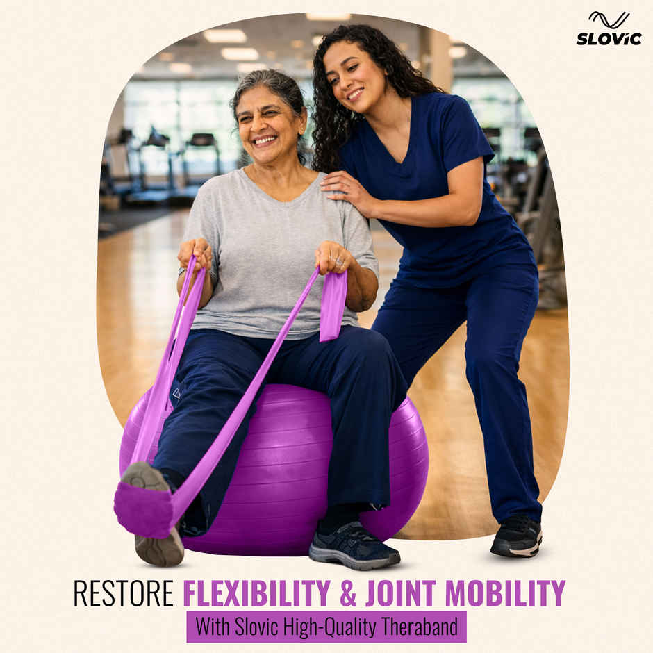 Slovic Thera Band for Physiotherapy, Stretching & Recovery Exercise - Light Purple