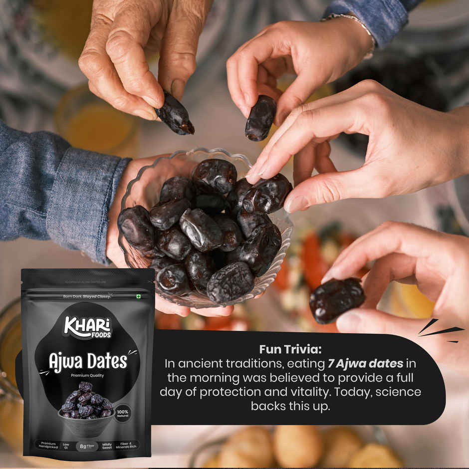Khari Foods Premium Ajwa Dates | Minerals Rich Khajur Dry Fruit Khajoor