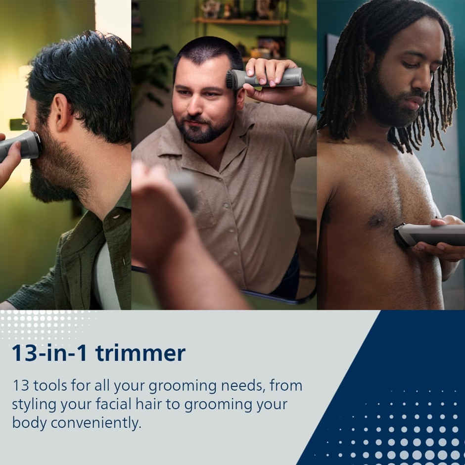 Philips India's No.1 Men's Trimmer | 13-in-1 Essential Body Kit -Face, Body & Private Parts | MG5930/65