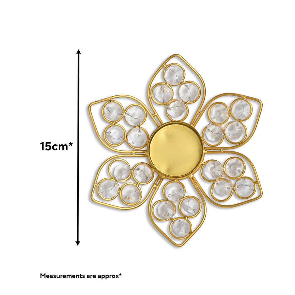 Crystal Lotus Tealight Holder | Gold | Urban Born