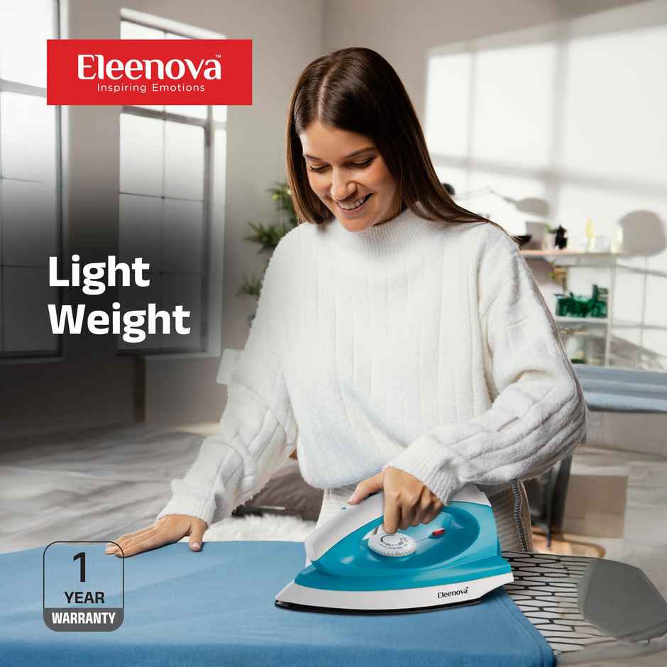 Eleenova Oscar 1000 W Iron-Lightweight, Shock-Proof, Non-Stick, Power Indicator