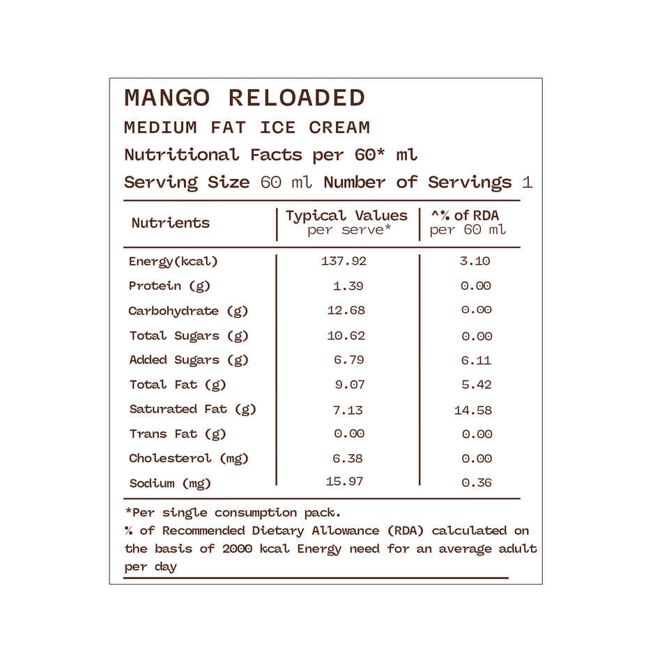 MINUS THIRTY Mango Reloaded Ice Cream Stick