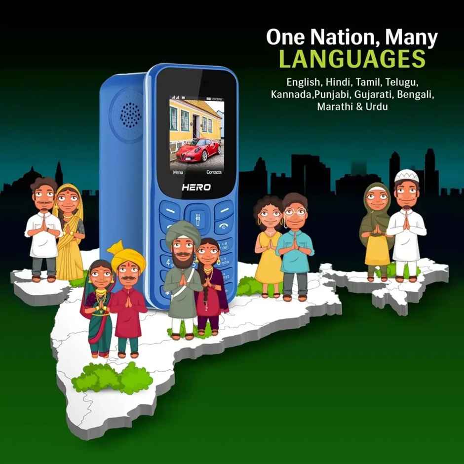 Lava Hero Shakti 2025 Dual Sim Keypad Mobile | 1.8" Display | 800 mAh Battery | Dark Blue