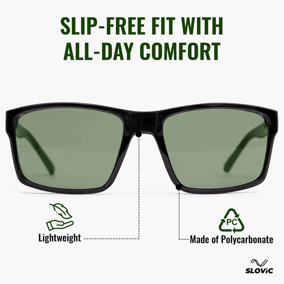 Slovic Stylish Full-Rim Frame Wayfarer Sunglasses for Adults |UV Protected Lenses|Black & Golden