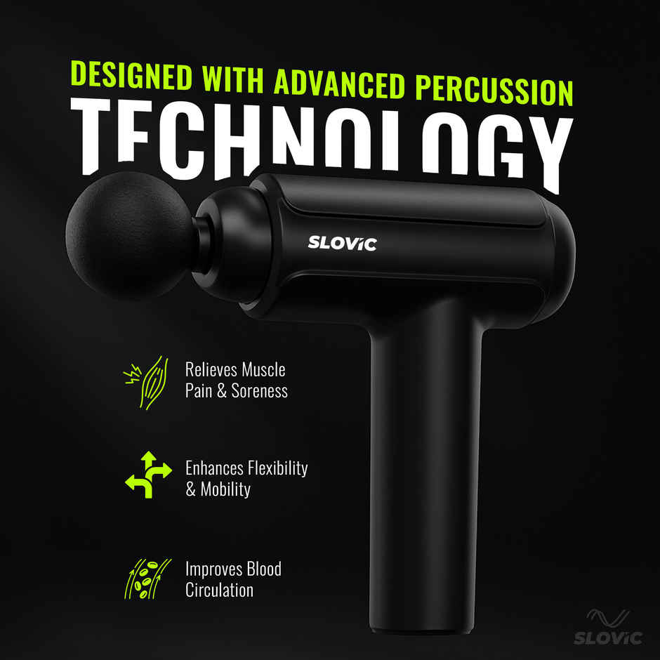 Slovic Massage Gun With 4 Heads | Ideal For Full Body Massage | 30 Speed Level