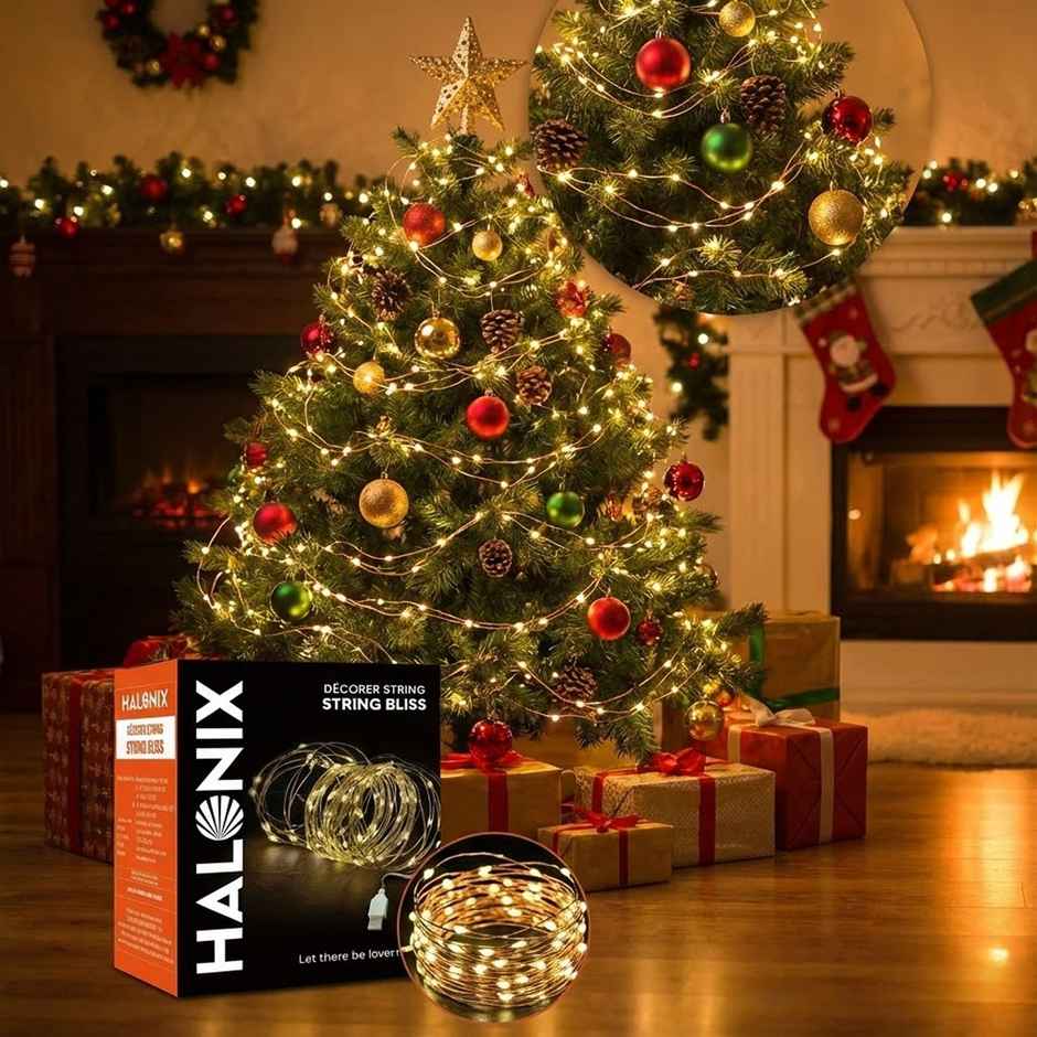 Halonix Decorer Bliss Yellow Copper USB String Light | Yellow | 10 m