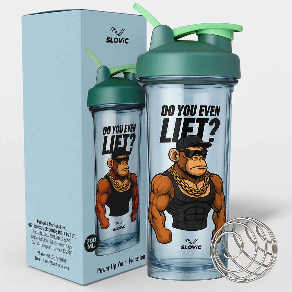 Slovic Monkey Design Leak Proof Shaker Water Bottle for Gym, Home & Office Use