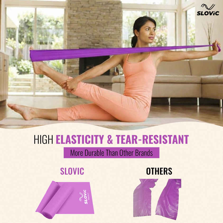 Slovic Thera Band for Physiotherapy, Stretching & Recovery Exercise - Light Purple
