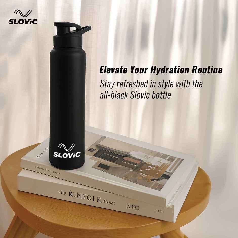 Slovic Steel Water Bottle with Sipper Cap 100% leak | Proof & BPA Free | 1 L