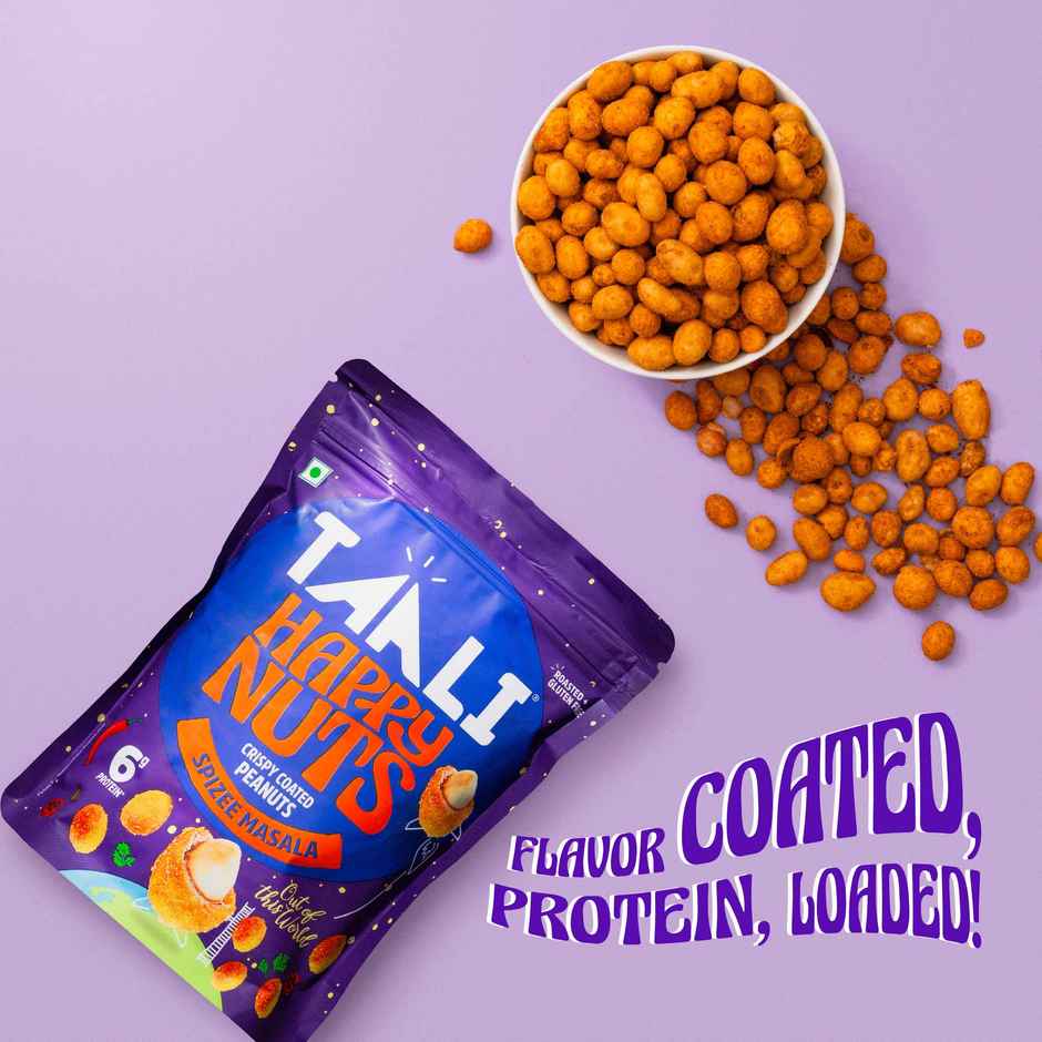 Taali Spizee Masala Coated Peanuts, Crispy, Roasted Not Fried, Happy Nuts, No Maida