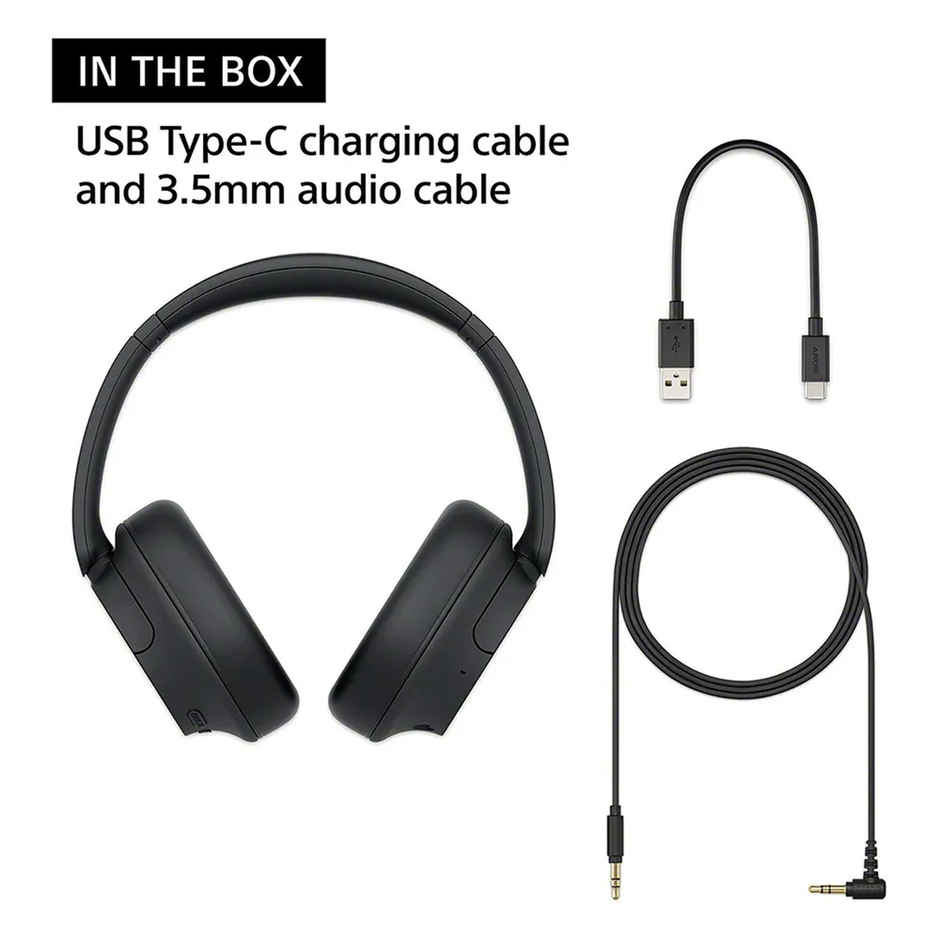 Sony Wh-Ch720N, Wireless Over-Ear Active Noise Cancellation Headphones With Mic-Black