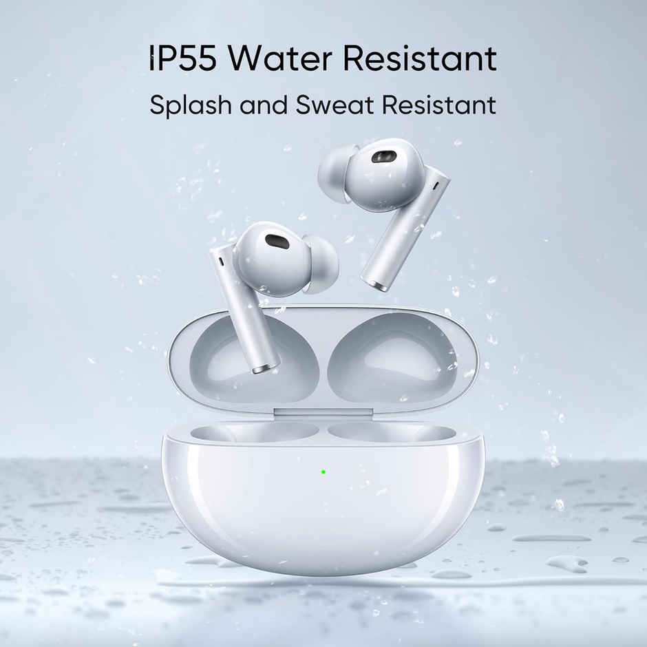 realme in Ear Buds Air 6 Pro with Dual Drivers(11Mm+6Mmtweeter),40 Hours Play Time,Fast Charge,50 Db ANC,Lhdc 5.0,55Ms Low Latency, Spatial Audio,Ip55 Dust&Water Resistant,Bt V5.3(Silver Blue)